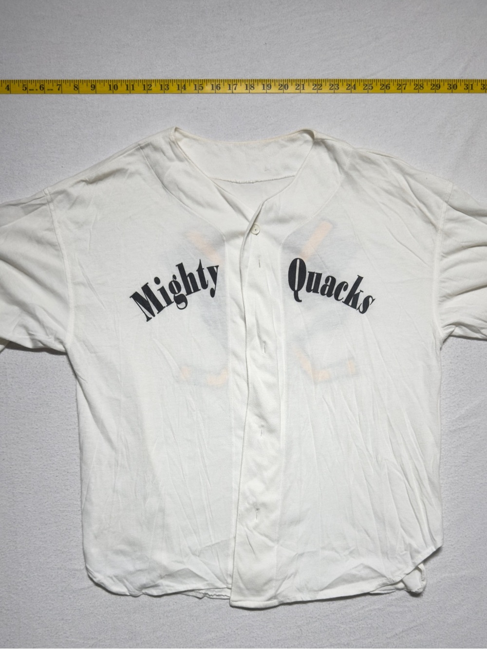 Mighty ducks “mighty quacks” vintage 1980s/90s White Button-Front Men’s jersey
